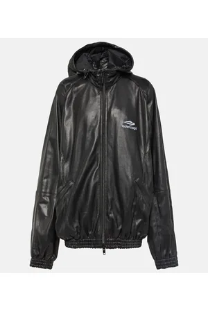 Balenciaga 3B Sports Icon leather track jacket