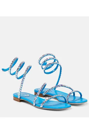 RENE CAOVILLA Crystal-embellished satin sandals