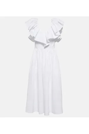 Chloé ChloÃ© Ruffle-trimmed cotton midi dress