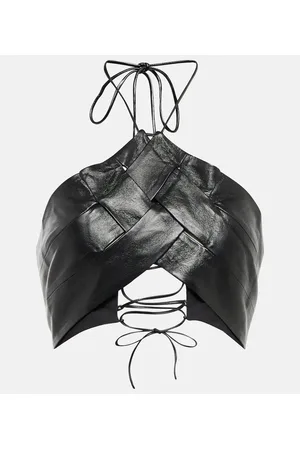 AYA MUSE Vortico faux leather crop top