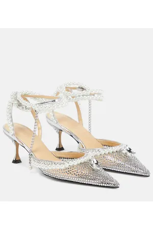 Mach & Mach Faux-pearl embellished PVC pumps