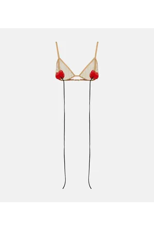 Nensi Dojaka Floral-appliquÃ© mesh bra