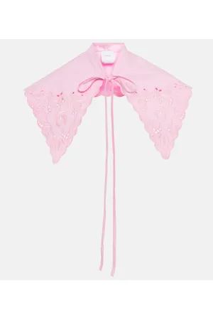 Patou Embroidered cotton poplin collar