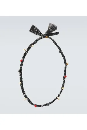 Alanui Embellished bandana-print necklace