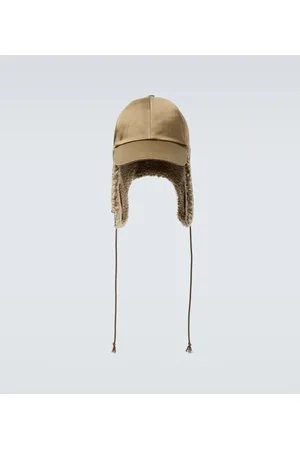 Burberry Faux-shearling trimmed cotton hat