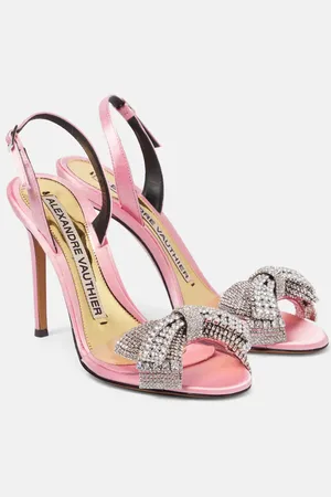 ALEXANDRE VAUTHIER Crystal-embellished satin slingback sandals