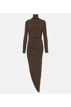 Norma Kamali Asymmetric turtleneck midi dress