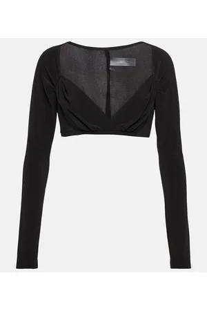 Norma Kamali Gathered jersey crop top