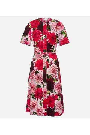 Oscar de la Renta Cotton-blend poplin midi dress