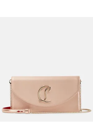 Christian Louboutin Loubi54 Small leather-trimmed silk clutch