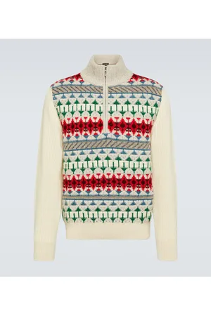 Loro Piana Noel Fair Isle cashmere half-zip sweater