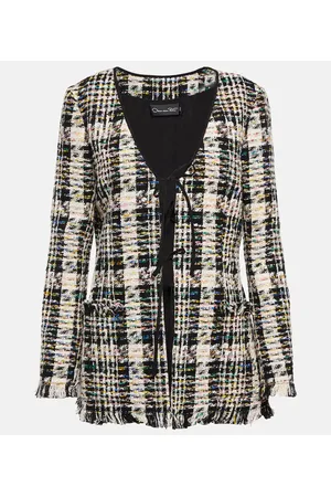 Oscar de la Renta Cotton-blend knitted jacket