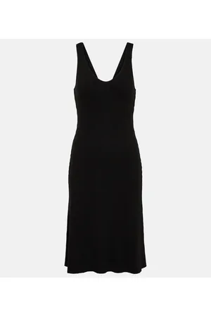 Vince Ribbed scoop-neck midi dress