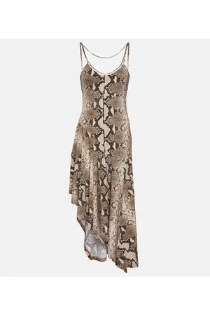 Stella McCartney Snake-effect asymmetrical midi dress