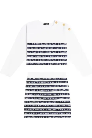 Balmain Striped cotton sweatshirt and skirt set
