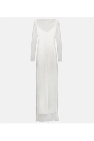 Max Mara Caracas embellished mesh maxi dress