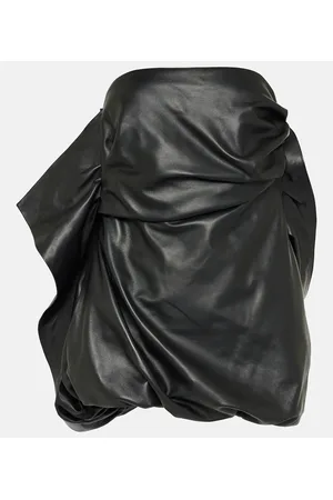 The Attico Strapless leather minidress