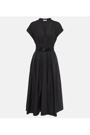 Alaïa AlaÃ¯a Belted cotton poplin midi dress