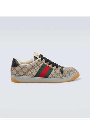 Gucci Screener leather-trimmed GG sneakers
