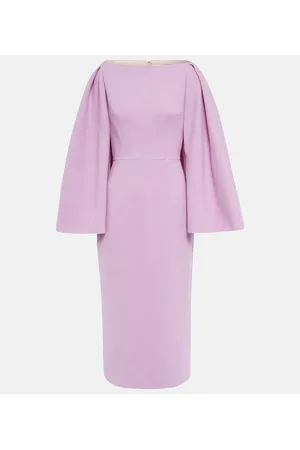 EMILIA WICKSTEAD Switzy cape wool crÃªpe midi dress