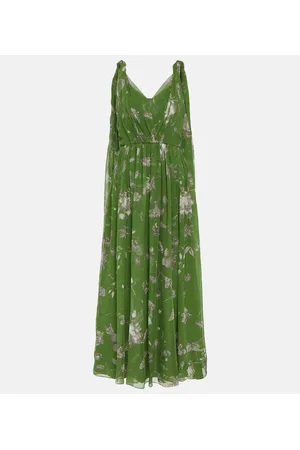 Erdem Floral caped silk maxi dress