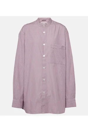 Birkenstock X Tekla striped cotton pajama shirt