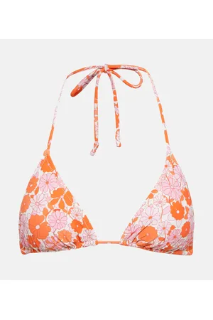 Reina Olga Scrunchie printed bikini top