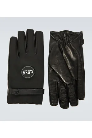 Giorgio Armani Neve leather and nylon gloves
