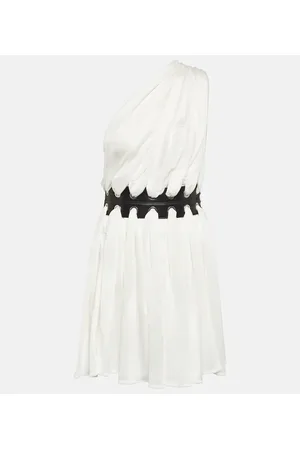 Alaïa AlaÃ¯a Leather-trimmed minidress