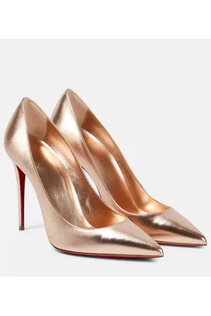 Christian Louboutin Kate 100 metallic leather pumps