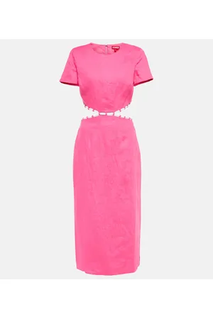Staud Matteo cutout linen midi dress