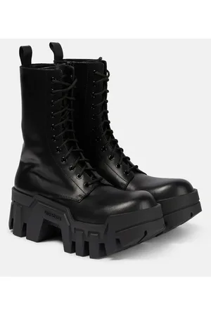 Balenciaga Bulldozer lace-up leather ankle boots