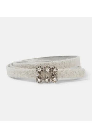 Roger Vivier BouclÃ©-trimmed leather belt