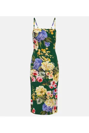Dolce & Gabbana Floral silk-blend cady midi dress