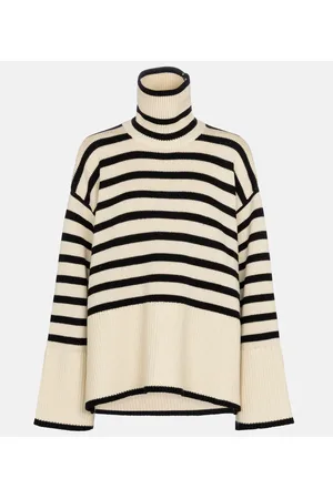 Totême Striped turtleneck wool-blend sweater