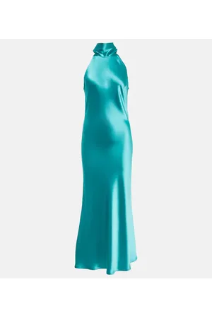 GALVAN Sienna satin midi dress