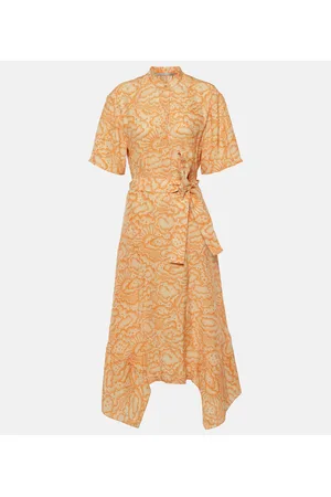 Stella McCartney Printed asymmetric silk midi dress