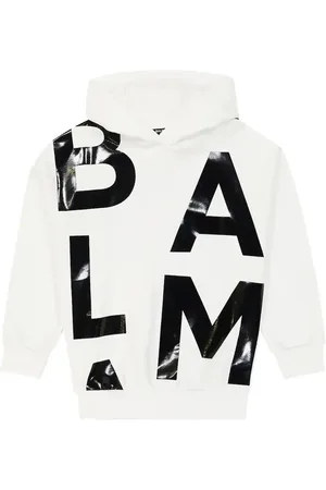 Balmain Logo cotton jersey hoodie