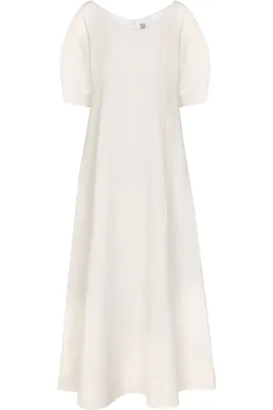 Totême Linen and cotton-blend midi dress