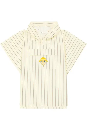 Mini Rodini Owl pinstriped rain poncho