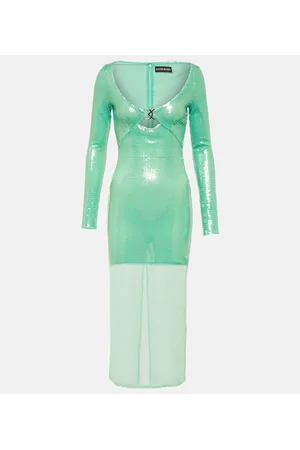 DAVID KOMA Sequined midi dress