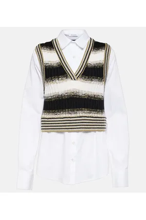 VERONICA BEARD Spear cotton-blend and wool shirt