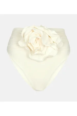 MAGDA BUTRYM Floral-appliquÃ© high-rise bikini bottoms