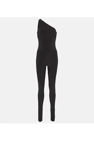 Norma Kamali One-shoulder jersey stirrup catsuit