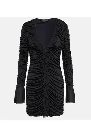 BLUMARINE Deep V-neck ruched minidress