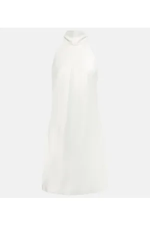 GALVAN Bridal tie-neck satin minidress