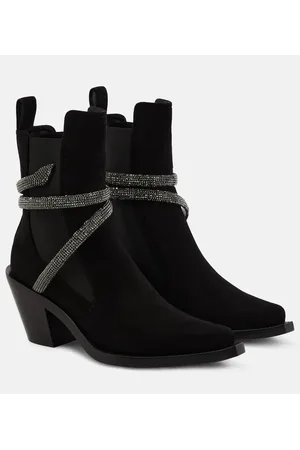 RENE CAOVILLA Embellished suede ankle boots