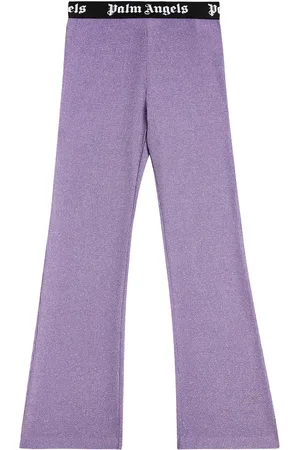 Palm Angels High-rise ribbed-knit flared pants