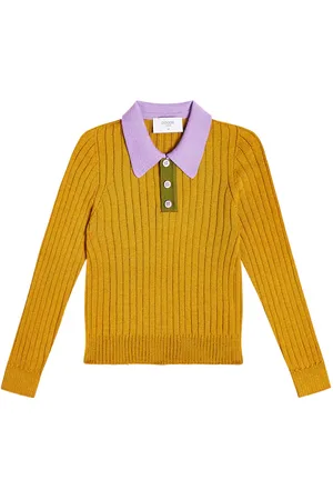 PAADE Ribbed-knit wool-blend polo shirt