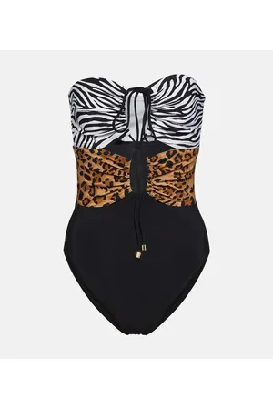 Karla Colletto Printed halterneck swimsuit